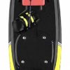 Rush Wave Raptor ADV top view Top view of the Rush Wave Raptor ADV gasoline surfboard with red fuel tank, two foot bindings and yellow rails