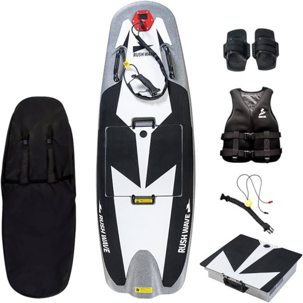 Rush Wave RD12 electric surfboard with kit Rush Wave RD12 electric surfboard with carry bag, foot bindings, life vest, leash and battery